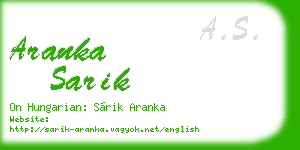 aranka sarik business card